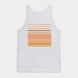 Autumnal earth tones textured stripes Tank Top